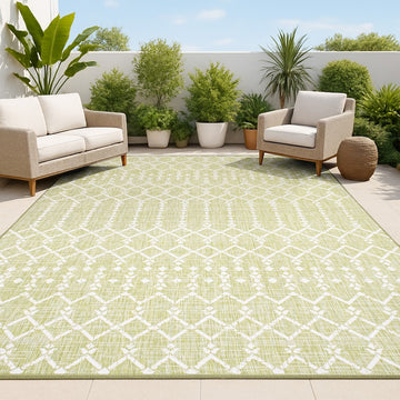 Ourika Moroccan Geometric Textured Weave Indoor/outdoor Rug
